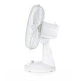 Tristar VE-5930 Ventilador de mesa, 30 centímetros de diámetro, 3 ajustes de velocidad, oscilante, ángulo ajustable 25°, asa para transporte, protección contra sobrecalentamiento, 40 W, blanco