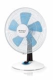 Orbegozo TF 0138 - Ventilador silencioso de sobremesa, oscilante, 4 velocidades, función turbo, iluminación LED, 45 W, blanco y azul