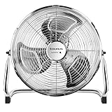 Taurus Sirocco 18 - Ventilador circulador de aire, 3 velocidades, 3 hélices metálicas, 45 cm de diámetro, inclinación ajustable, 120 W, rejilla extraíble, silencioso, base antideslizante, Color Cromo